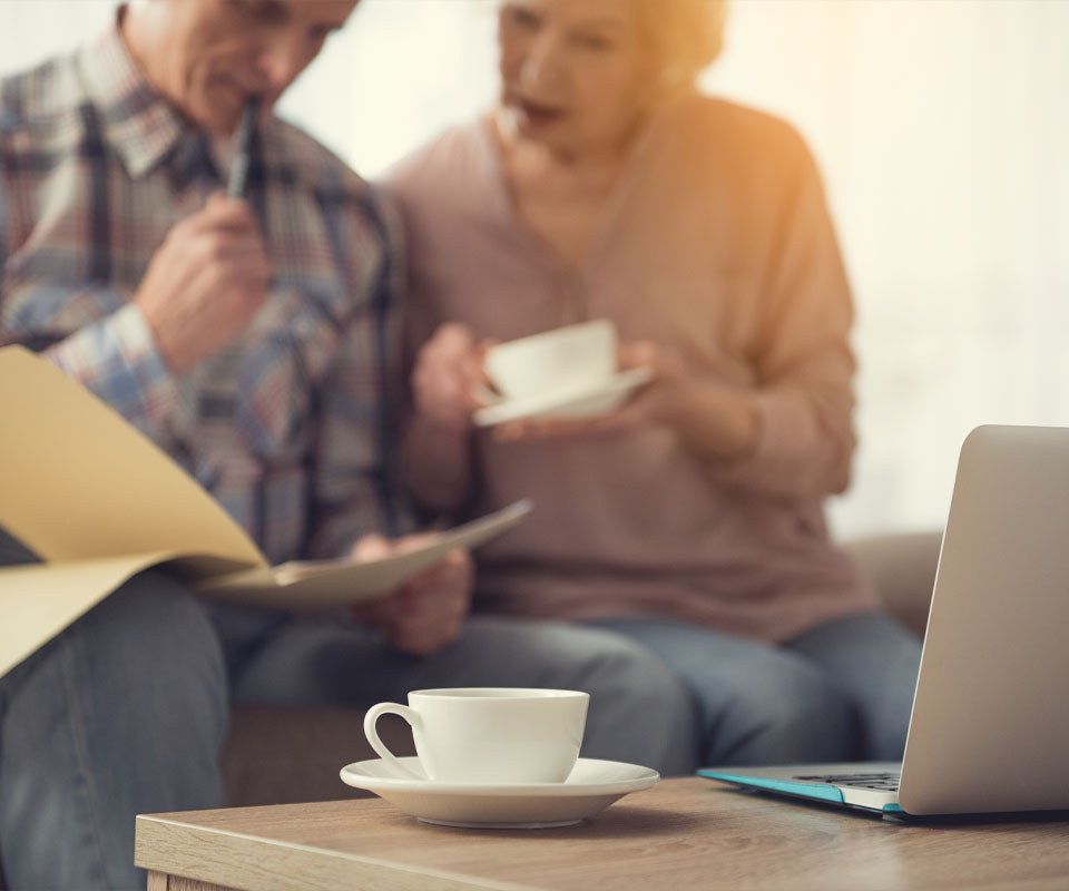 Image showing an older couple going over some documents together