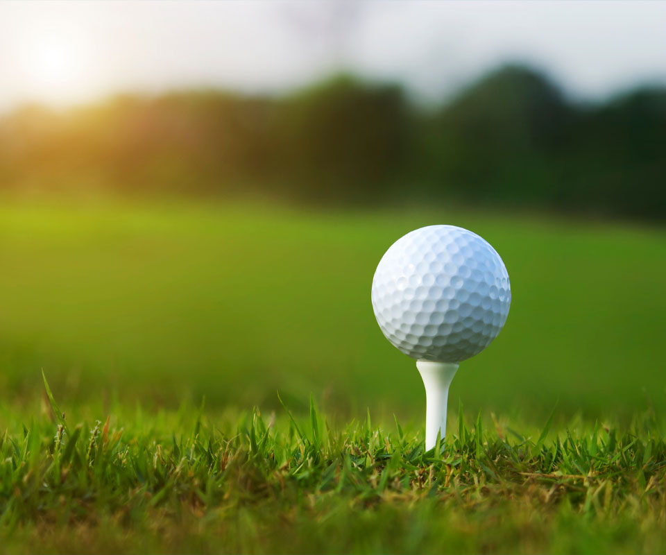 Image showing a close up of a golf ball on a tee