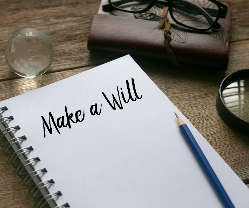 Image showing a notepad with the words "Make a will" written on it