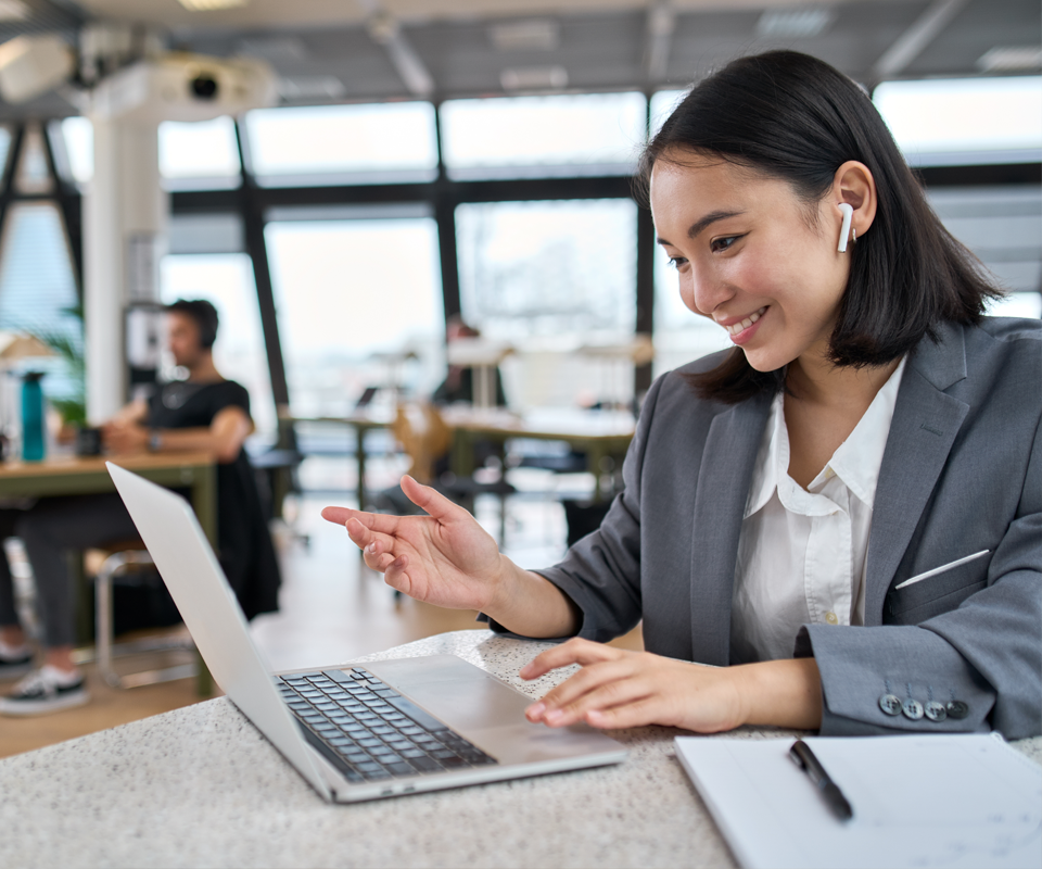 Image showing a business self employed woman working remotely